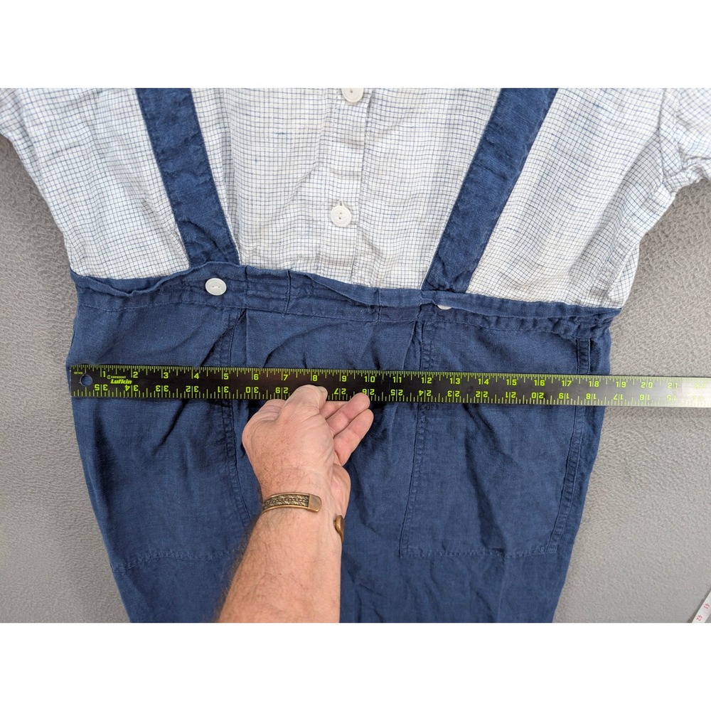 FLAX by Jeanne Engelhart 100% Linen Jumper Dress w/ Inner Collared Shirt Small - Picture 8 of 12